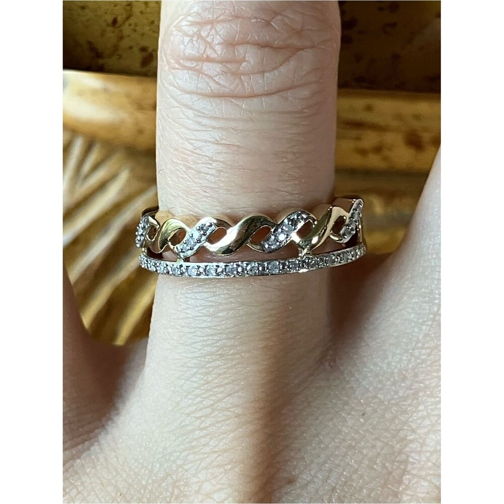 Natural White Diamond Ring Size 7